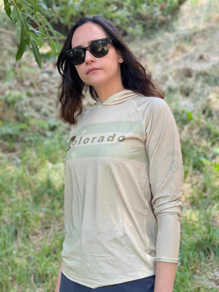 Colorado Flag Topo Lightweight Sun Protection Hoodie